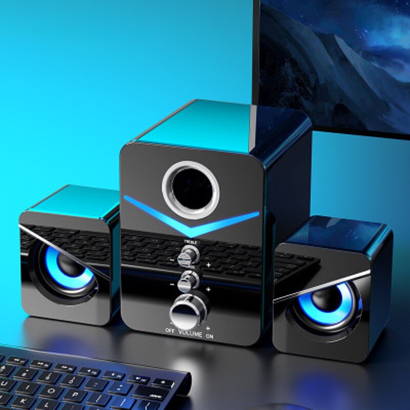 3 stuks surround bass stereo draagbare computerluidsprekers desktopcomputer multimedia bluetooth luidspreker luidspreker met subwoofer