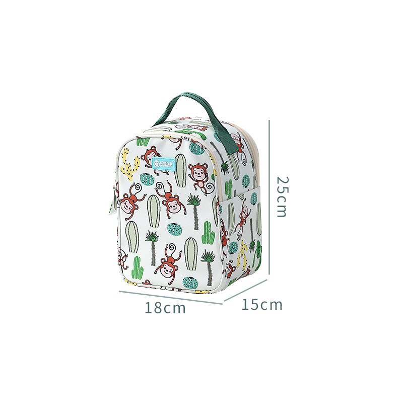 WORTHBUY Cute Monkey Lunch Bag Portable Thermal Lunch Box Bag For Woman Kids School Picnic Waterproof Oxford Food Container Bag: Style C-2