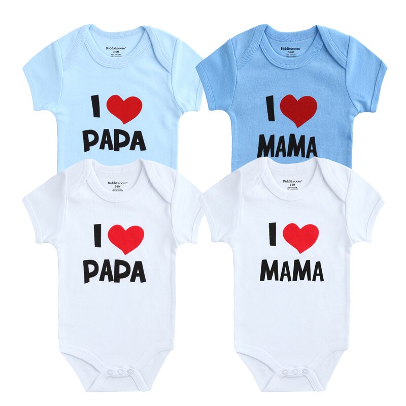 Baby Bodysuit Voor Zomer Pasgeborenen Kleding Korte Mouwen I Love Mama Papa Twins Baby Kleding Kids Jumpsuit Jongens Meisjes Bodysuit: BDS4001 / 9m