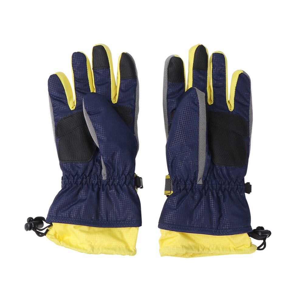 Cold Weather Super Warm Winter Snow Skiing Windproof Waterproof with Long Cuff for Snowboarding Riding (Blu