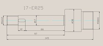 Multi-axis working shaft, drilling shaft, ER shaft, drilling machine shaft: 17-ER25