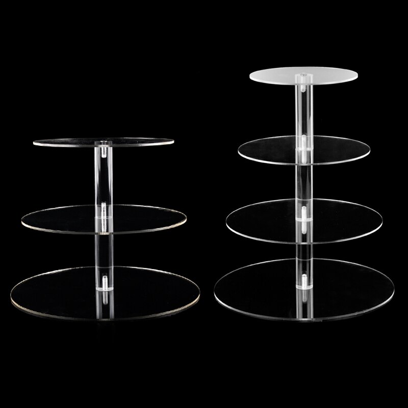 Cake Houder Ronde Acryl 3/4 Tier Cupcake Cake Stand Monteren en Demonteren Thuis Verjaardag Gereedschap Party Stands Decoratie
