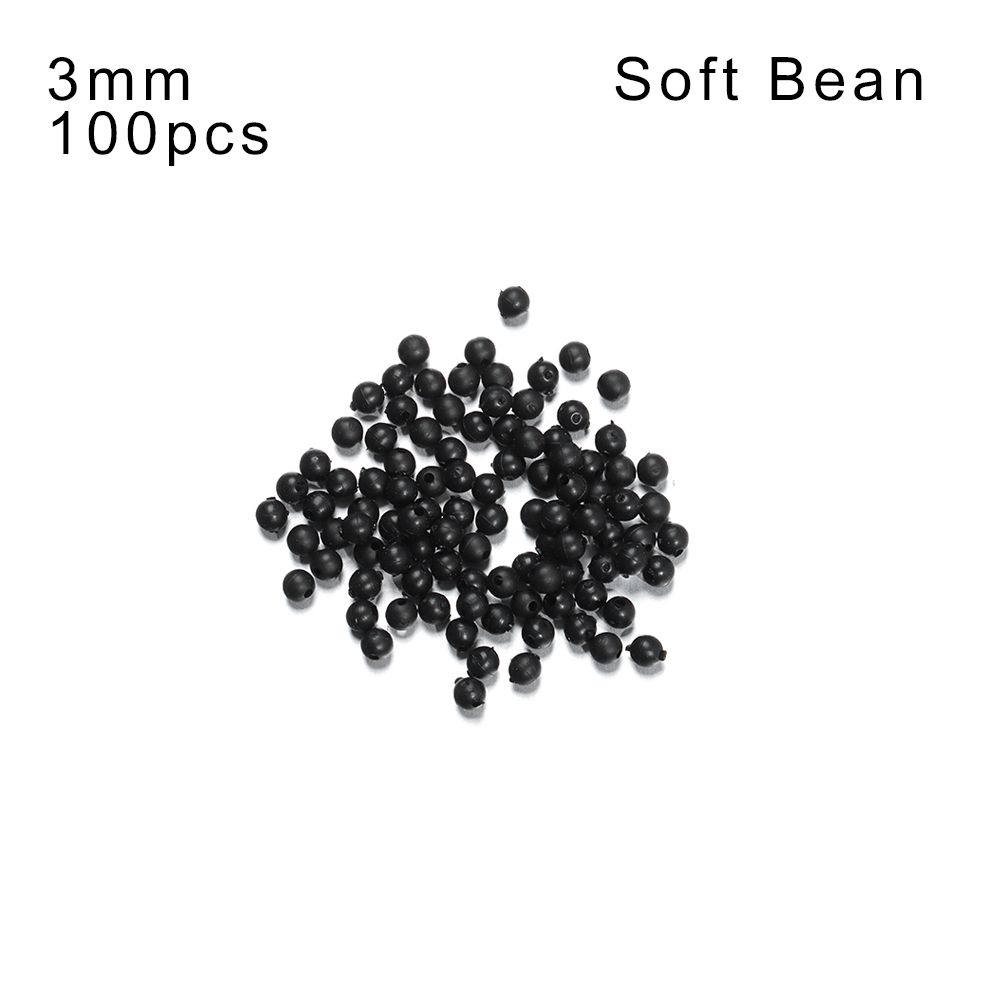 100PCS 3mm-12mm Plastic Black Round Fishing Floats Beads Spacer Stopper Soft Hard Beans Fishing Lures Bait Hook Rig Accessories: Navy Blue