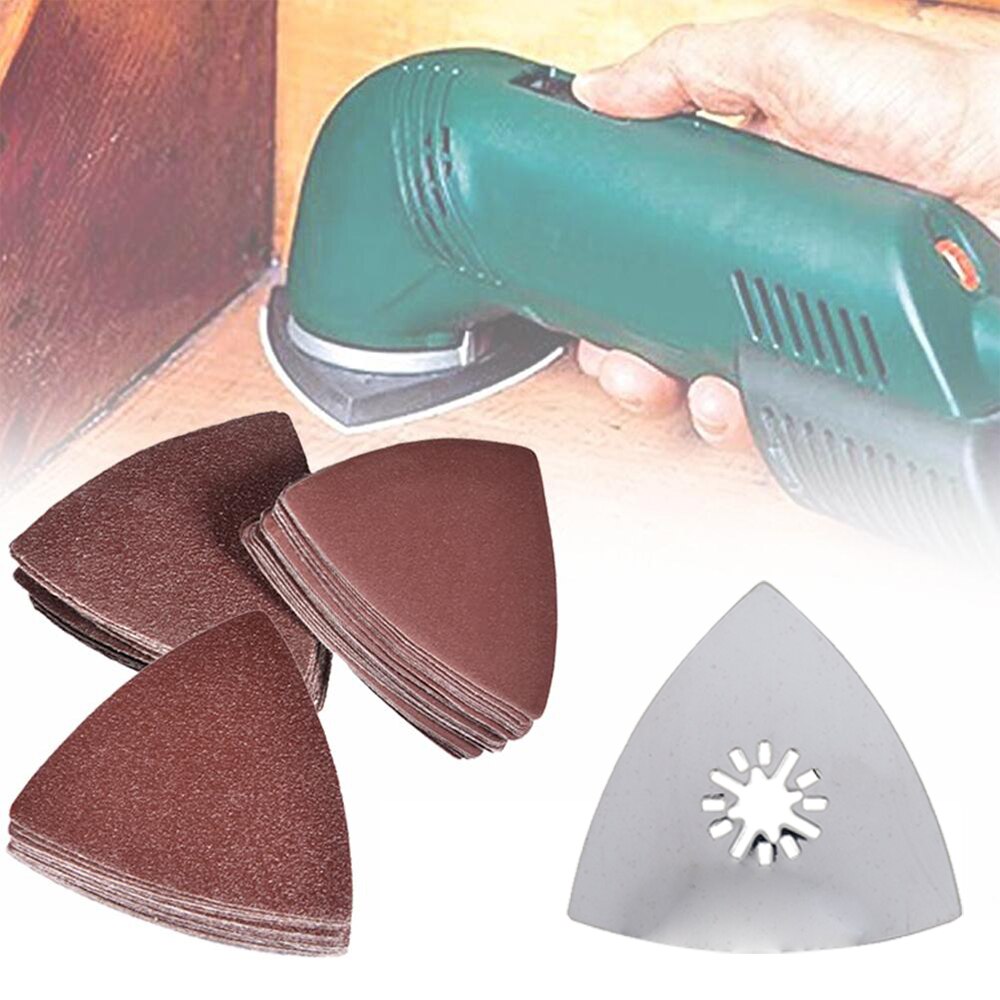 49pcs Triangle Sandpaper Set Grinding Sandpaper 80mm 40/60/80/120/180/240 Triangle Vibration Sand Pad Sandpaper Accessories