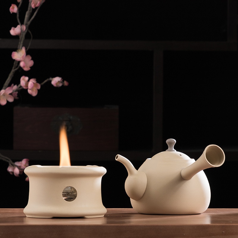 Teapot Warmer Insulation Base Vintage Ceramic Coarse Pottery Japanese Style Tea Kettle Tea Pot Holder Base Water Tea Warmer