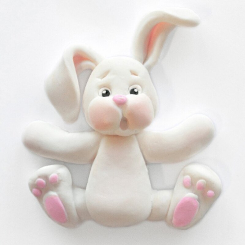 Dyr silikone skimmel fondant kage form kage dekorationsværktøjer giraf løve abe elefant sukker knapper gumpaste sugarcraft: Kanin
