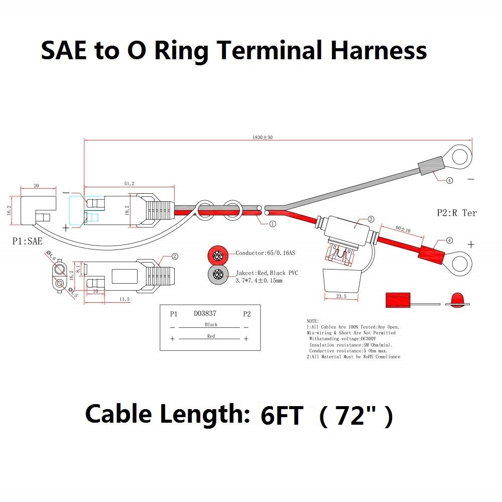 Motorcycle SAE to USB Adapter Cable - 5V 3A 9V 12V 2A Dual USB QC 3.0 Quick Charge Fast Charger Kit for Phone Tablet GPS Charge