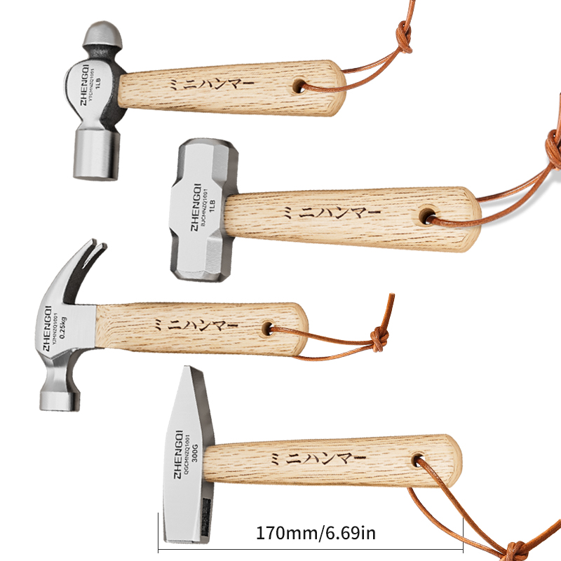Mini martillo de garra, herramientas para el hogar, uso común en carpintería, clavos para golpear, mango de madera, martillo pequeño de acero con alto contenido de carbono