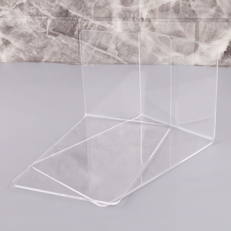 Sujetalibros de acrílico transparente, organizador de escritorio en forma de L, soporte para libros, papelería escolar, accesorios de oficina, 2 uds.,