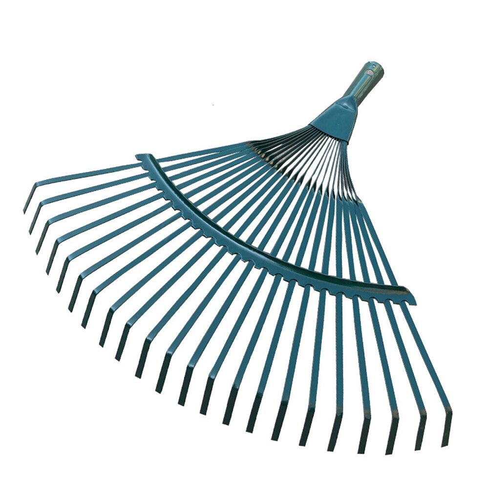 Courtyard Steel Wire Broom Shaped 22 Toothed Lawn Durable Non Toxic Rake Head Garden Tool Grass Agriculture Deciduous Portable