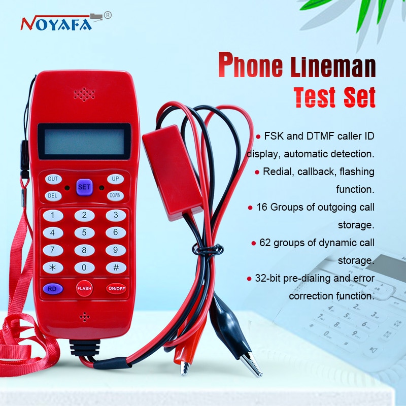 NOYAFA NF-866 Del Telefono cavo tester lan Telefono cavo toner inseguitore per il Controllo Del Telefono FSK e DTM visualizzazione ID del chiamante automatico di rilevamento