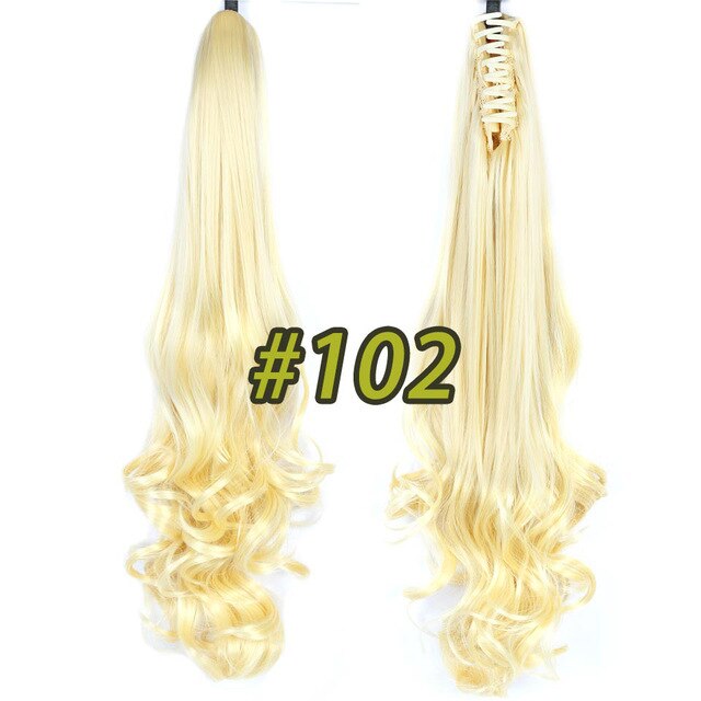 BUQI 24" 180g Synthetic Claw on Ponytail Hair Claws Curly Style HairpieceHair Extension Women Adult Hair Accessories: 102