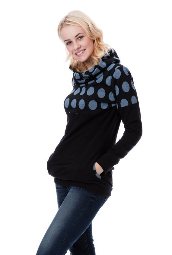 Winter Maternity Nursing Top Pregnant Hoodie T-shirt Maternity Tops Pregnant Women Long-sleeved Sweater Breastfeeding Clothes XL: blue / L