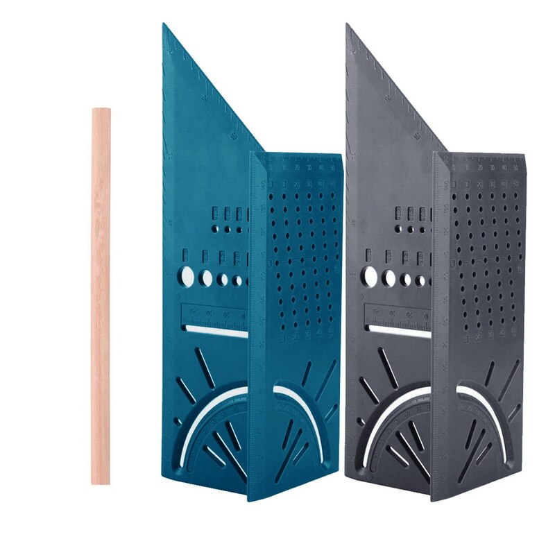 DIDIHOU 3D Angle Measuring Square Woodworking Scribe Measuring Ruler Measure Tool with Gauge and Ruler