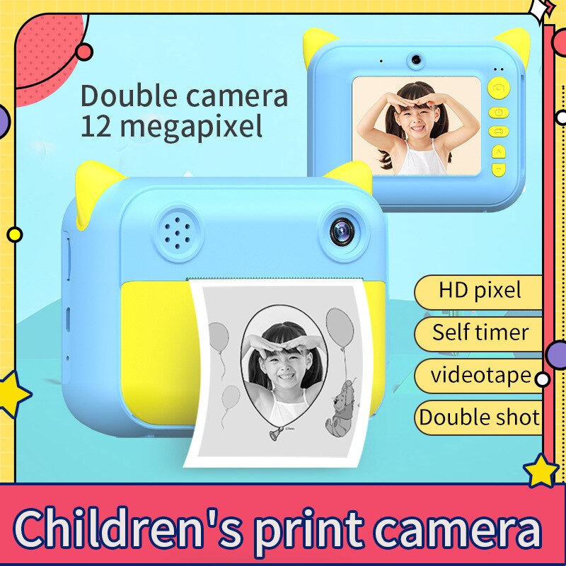 Bambini macchina fotografica istantanea stampa bambini macchina fotografica digitale macchina fotografica del giocattolo della macchina fotografica del bambino per il regalo di natale di compleanno del ragazzo della ragazza