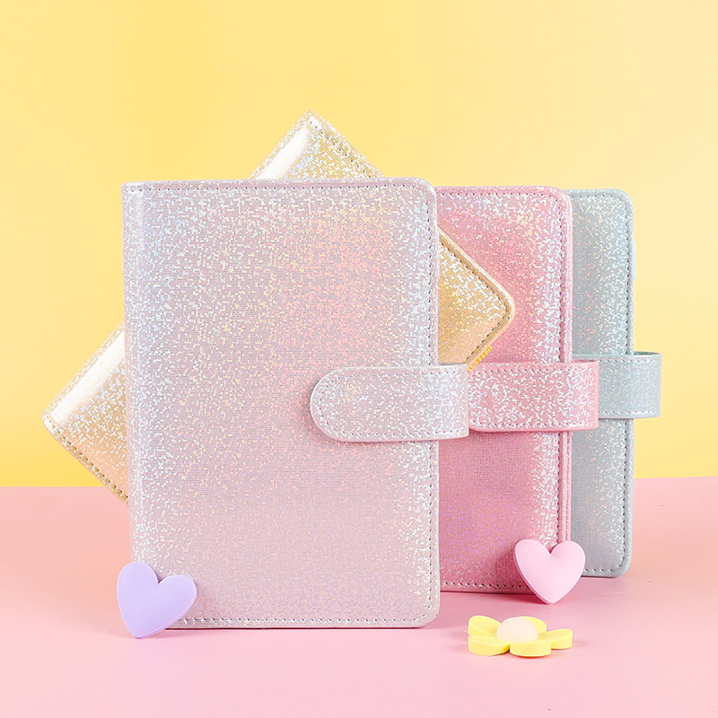 2025 nowy brokat PU skóra DIY segregator okładka notesu pamiętnik porządek obrad planista okładka papierowa szkoła papiernicze