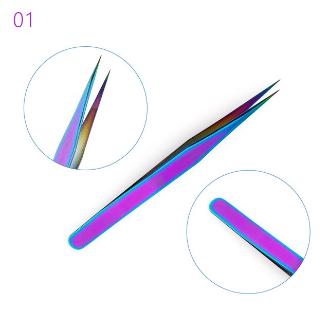 Gekleurde Wimper Pincet Voor Extensions Professionele Rvs Lash Pincet Set Make-Up Tool Wimper Extension Supplies: Rose Red