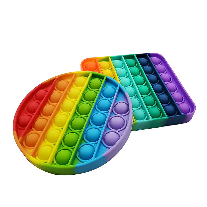Pop Fidget Reliver Stress Toys Rainbow Push It Bubble Antistress Toys Adult Children Sensory Toy To Relieve Autism