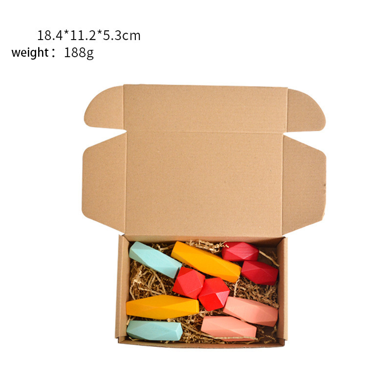 Giocattolo per bambini blocchi di legno creativo stile nordico Montessori giocattoli educativi colorati gioco impilabile bilanciamento pietra arcobaleno per bambini: E 10PCS