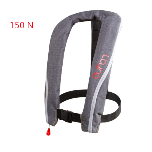 Chaleco salvavidas inflable automático Manual para adultos, navegación, cintas reflectantes, Pro PFD 150N 100N, aprobado por CE: XL / Gris