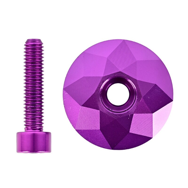 Bicycle Headset Cap MTB Road Bike Stem Headset Top Cap Cover With Screw For 28.6Mm Fork Head Tube: Paars