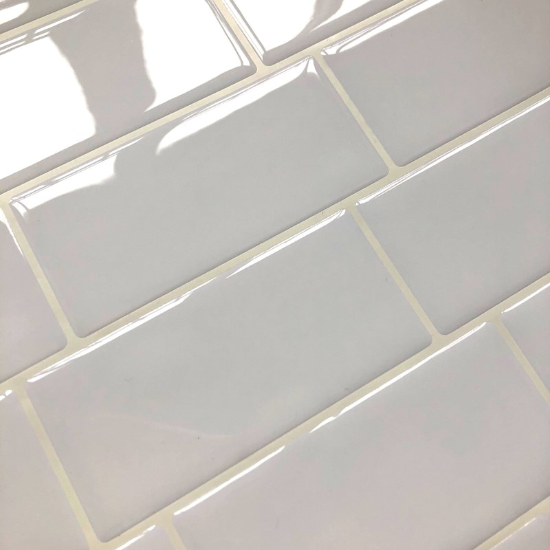 Valkoinen metro laatta itseliimautuva kuori ja tikku backsplash tiiliseinä tarra vinyyli kylpyhuone keittiö sisustus diy