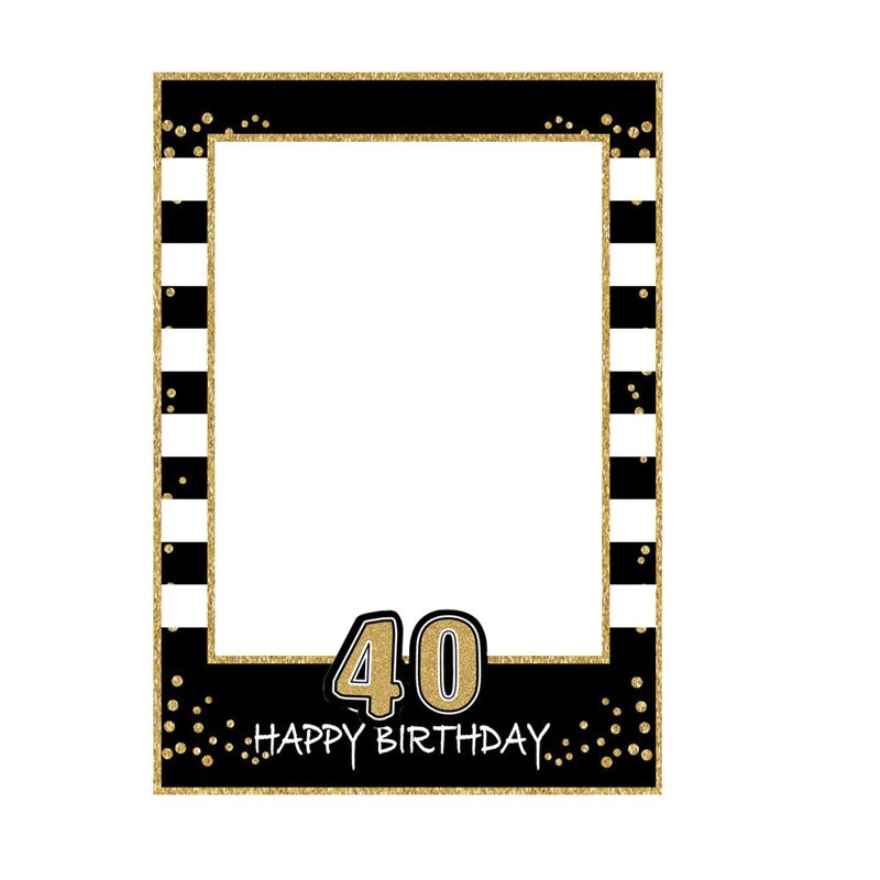 Marco de fotomatón para selfis de cumpleaños, accesorios de 1/16/21/25/30/40/50/60 años de edad, foto de cumpleaños para adultos, suministros para de boda, 68x48cm: 40