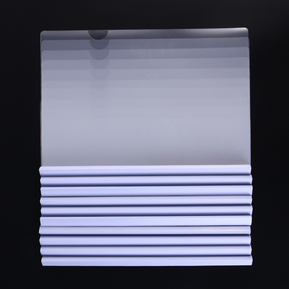 10pcs Transparent File Folder Sliding Bar Report Covers for A4 Report Display Cover Organizer Binder (White)
