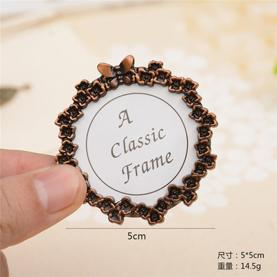 Mini marco de fotos europeo de Metal Retro, llavero de aleación para niños, marcos de estudio fotográfico, , decoración de escritorio, marcos de pintura: Azul