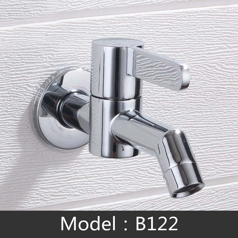 Grifos fríos individuales para baño y hogar, llave de baño de latón para montaje en pared, grifo decorativo para jardín al aire libre, negro, apertura rápida, wc: B122