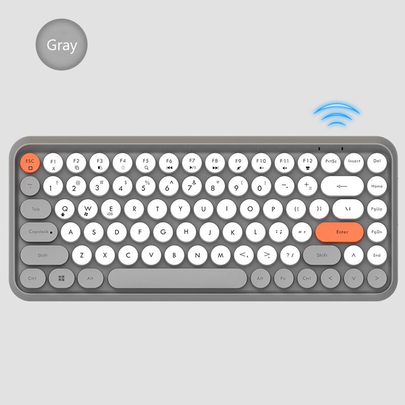 teclado bluetooth,teclado ipad,teclado para ipad,teclado inalámbrico,teclado para tablet,Teclado inalámbrico con Bluetooth para tableta, teclado silencioso para iPad, Xiaomi, Macbook Mini, Lenovo, Dell, Hp: Grey