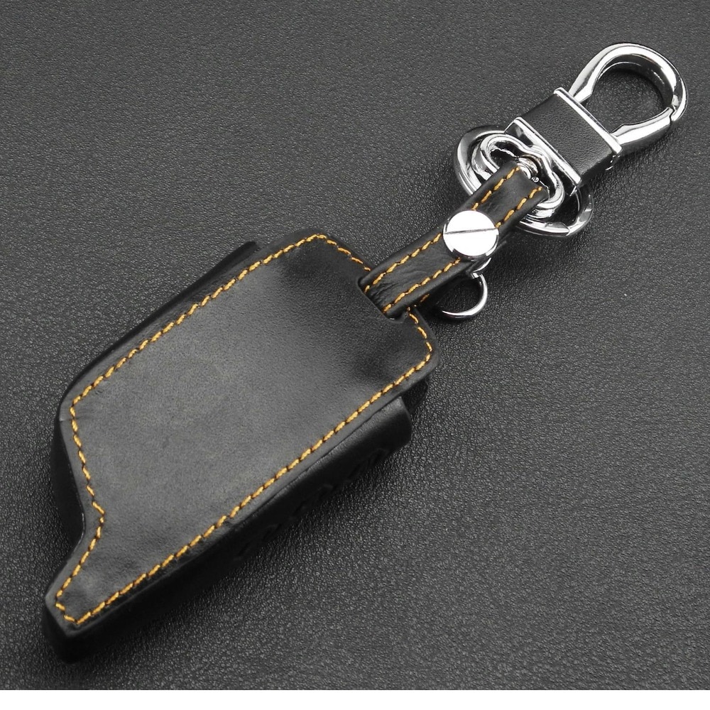 Jingyuqin B9 Leather Key Case Voor Starline B9/B91/B6/B61/A91/A61/v7 C9 Kgb FX-5 Jaguar Ez-Een Lcd Manier Auto Remote 2 Weg Alarm