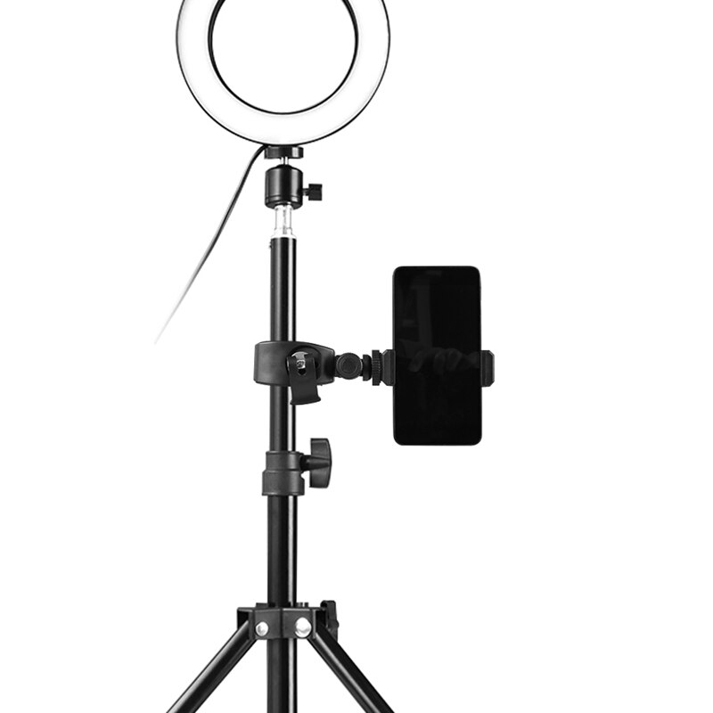 Stative selfie-stick mit ring-fülllicht, dimmbare ring-led-lampe, studiokamera-ringlicht, fototelefon-videolichtlampe