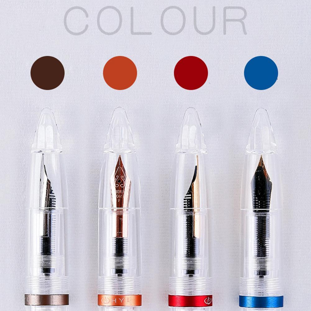 Hög kapacitet reservoarpenna transparent klar pipett skola nib fontänpenna penna kontorsmaterial 0.5mm pe  u8 m 4