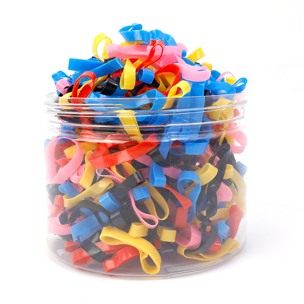 500 Uds. Bandas de goma desechables gruesas de alta elasticidad para niños, coleteros para niñas, lazos para el cabello, bandas coloridas para el cabello, accesorios para el cabello: Rojo