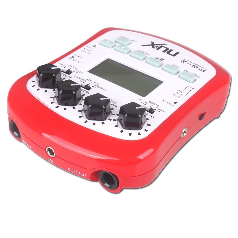NUX PG-2 Portable Electric Guitar Multi-Effects Pedal Processor with Tuner Metronome Built-in Noise Gate
