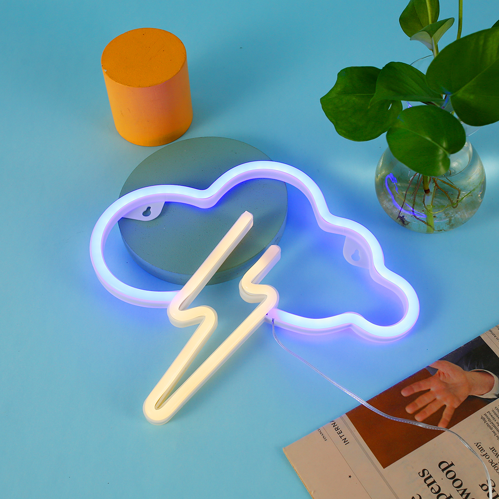 Neon Sign Led Cloud Neon Light Usb/Batterij Aangedreven Wandlamp Blauw Geel Neon Light Sign Esthetische Cloud Night licht Voor Kinderen