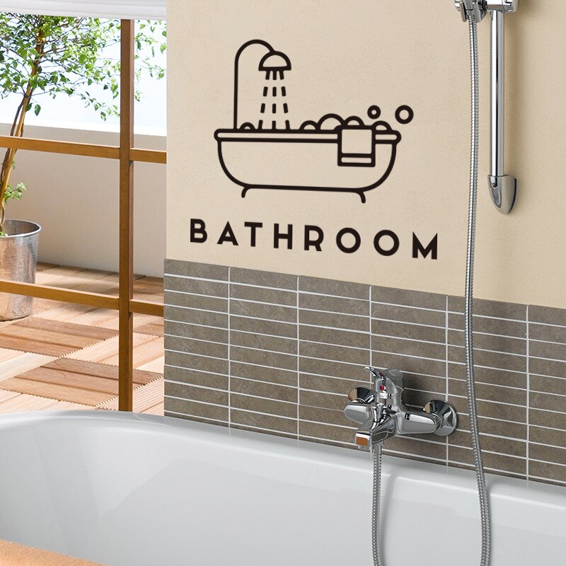 Pegatinas de pared creativas para bañera y baños, arte de pared opaco de , calcomanía de vinilo, decoración de del hogar, papel tapiz de puerta, murales adhesivos