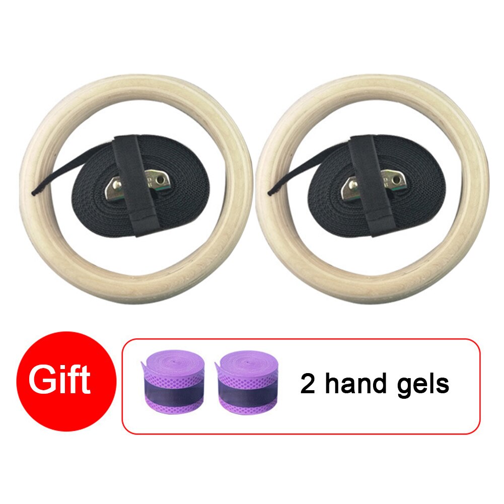Wooden 28mm Exercise Fitness Non-Slip Gymnastic Rings Set with Adjustable Straps for Strength Training Pull Ups: Birch White