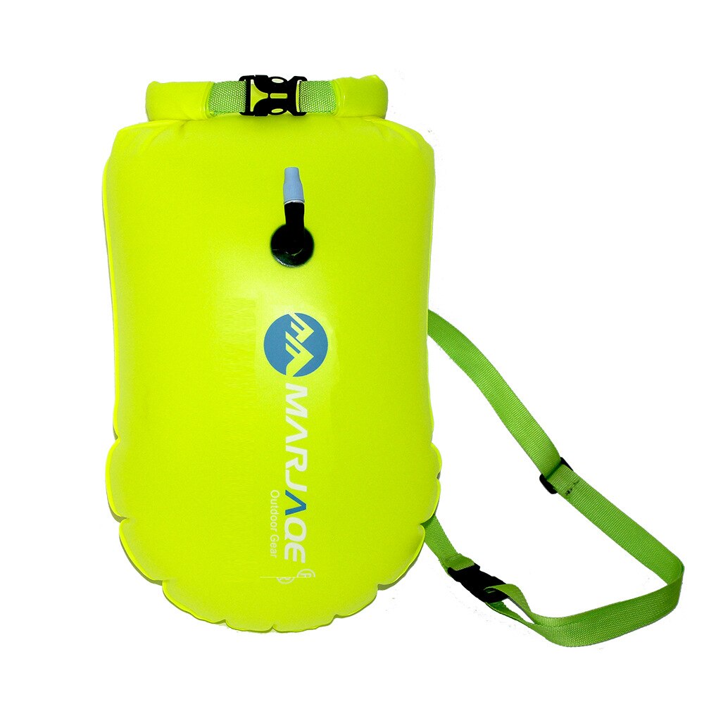 1 stk opbevaring flydende taske oppustelig sikkerhed svøm vand bøje sport livredder med hoftebælte svømning surfing livreddende drivpose: Gul