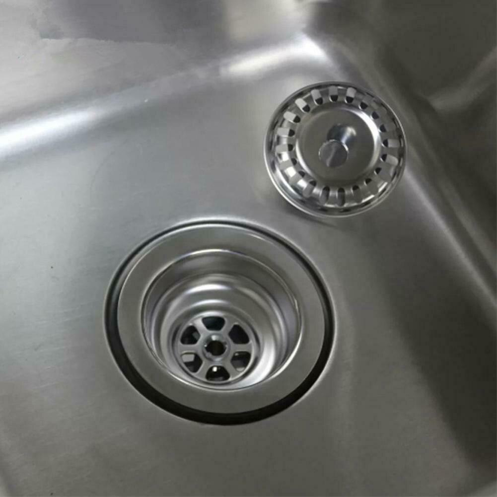 3.5 Inch Commercial Kitchen Sink Basket Drain Strainer Stainless Steel Fits 3-1 / 2 Inch Sink Openings NDS