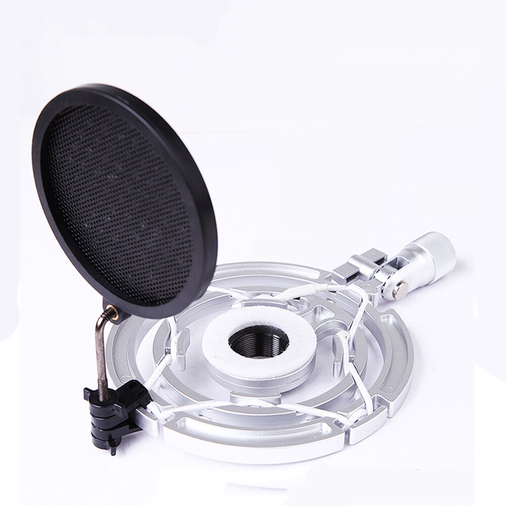 Pop Filter Microphone Easy On Clasp Shield Delivers Perfectly Optimized Voice Clarity Metal Double Mesh Windscreen Filter Mask