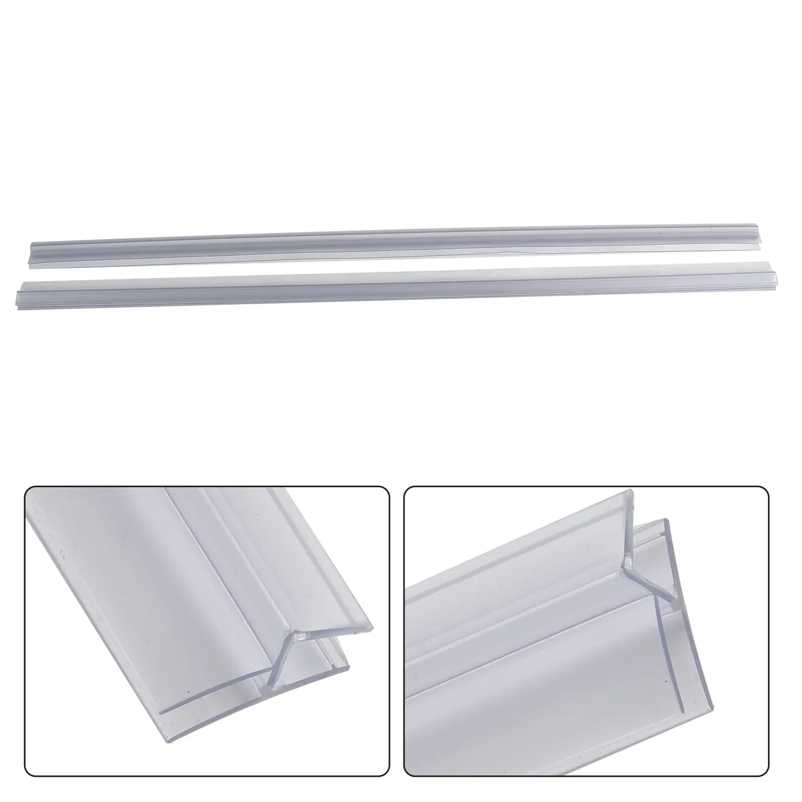 Bande d'étanchéité pour écrans et portes de bain-douche, 50cm, 2 pièces, convient aux joints en verre de 4-6mm, bande d'étanchéité pour écran de douche, barre météo de salle de bains