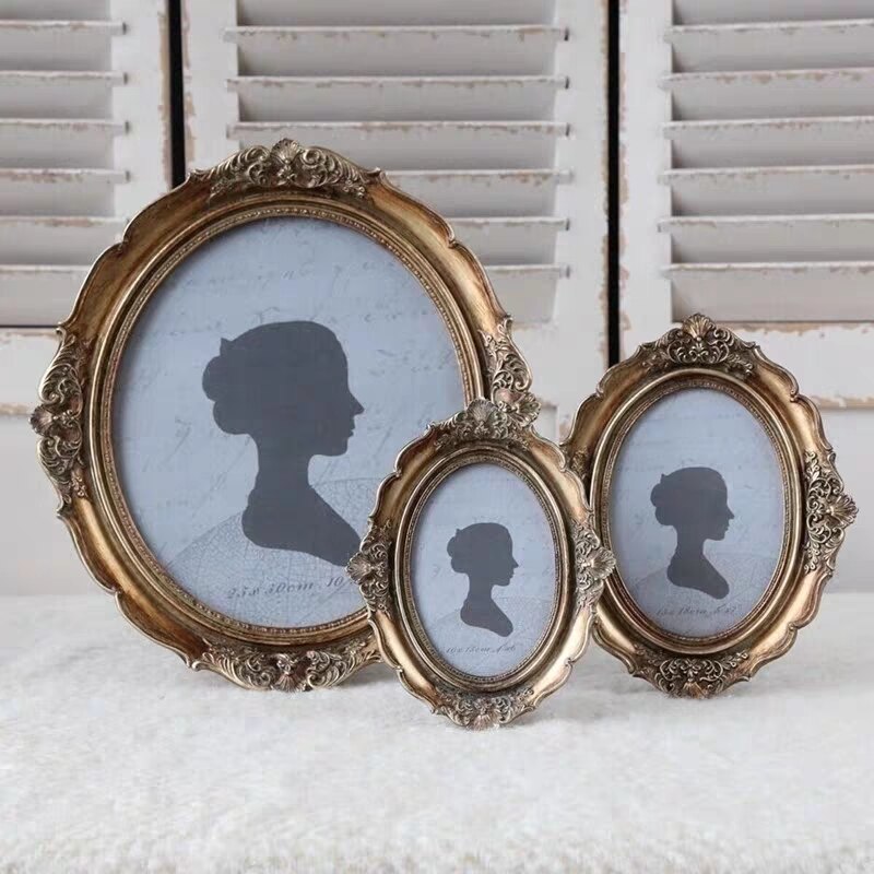 French Retro Finishing Oval Plate Photo Frame