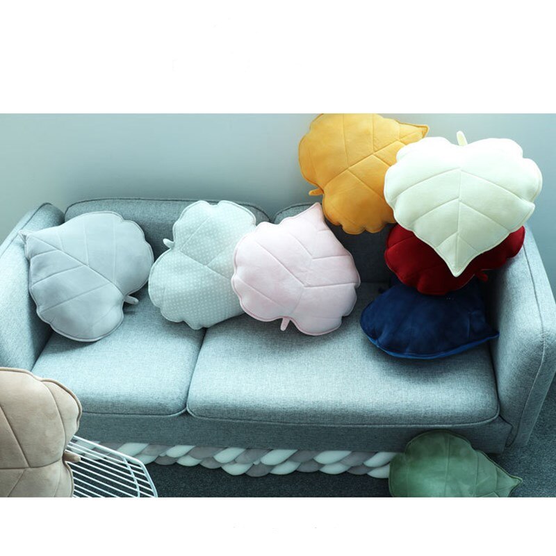 Zachte Blad Kussens Bed Gevulde Kussen Home Decor Kussen 3D Leaf Pluche Sierkussen