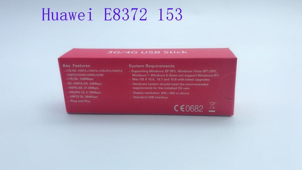 Huawei Unlocked E8372 E8372h-153 150Mbps 4G LTE Wifi modem with 2pcs 4g TS9 antenna