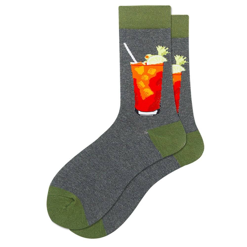 Chaussettes de pour hommes, motif de Cactus, de bière, Hip Hop, Cool, pour femme, hiver, épais, Long Skate, drôle, robe de mariée: CN36004-10