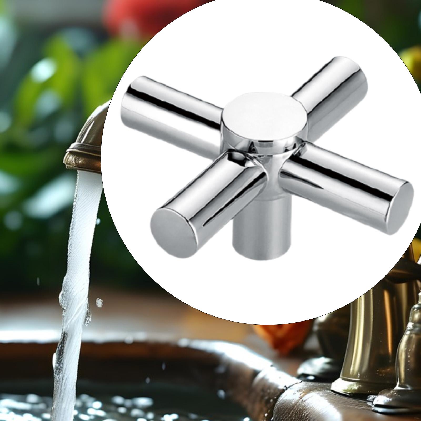 Faucet Handle Faucet Knob Plumbing Accessory Easily Install Cross Handle Zinc Alloy for Bathtub Sink Bathroom Washroom Shower
