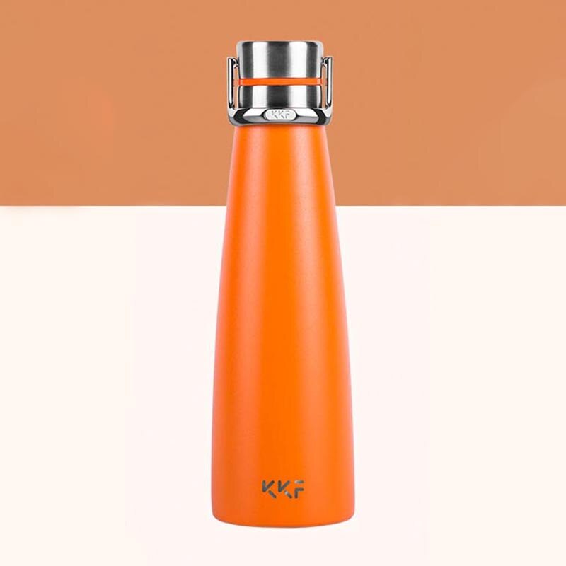 Xiaomi KKF Vacuum Bottle 24h Insulation Cup Thermoses Stainless Steel Thermos Flask 475ML Travel Mug Portable Sports Cold Cup: Orange