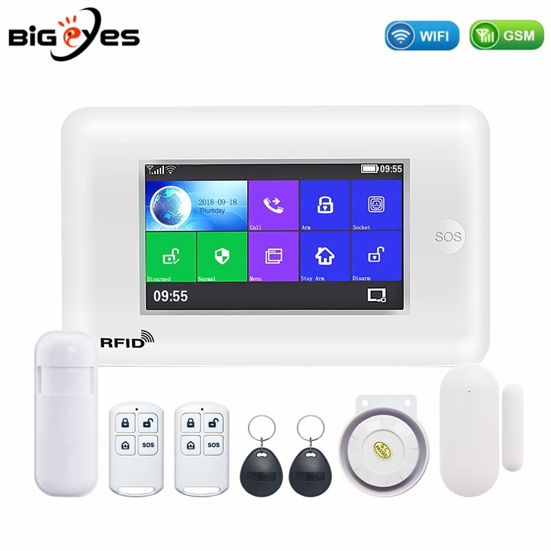 Pg106 pgst wifi gsm grrs draadloos alarmsysteem wifi inbraakbeveiliging alarm kit app-bediening voor android en ios smartphone